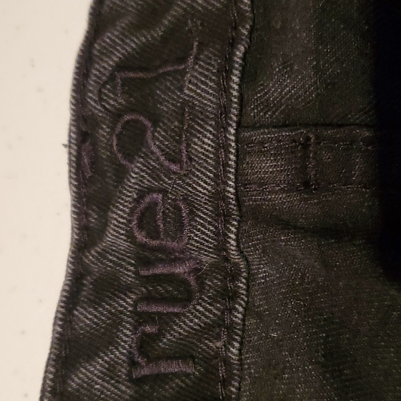 Grunge Black Fringe Jean Shorts - Picture 3 of 4